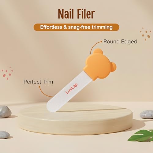 Image of LuvLap 4 in 1 Baby Grooming Set with Cute Case, Baby Manicure Set with Nail Scissors, Nail Clipper, Nail File & Tweezers, Grooming Kit for New Born & Toddler, BPA Free, Compact & Easy to Carry, 0m+