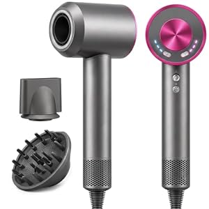 AIUNAOM Ionen Föhn 160.000 U/min, 500 Mio. Ionen, Haartrockner mit Diffusor & Magnetdüse, 3 Geschwindigkeiten, 4 Temperaturen, leiser Haarföhn für Zuhause & Salon