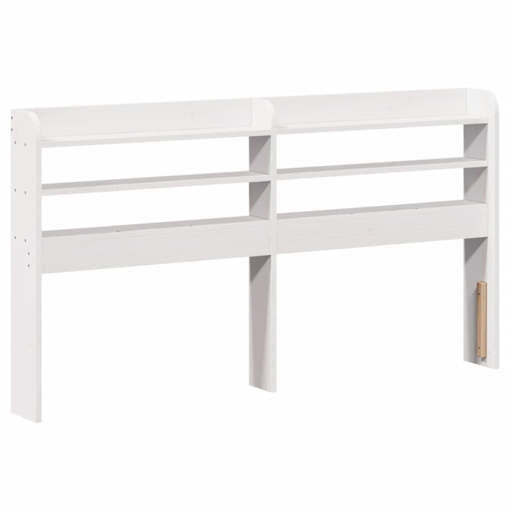 vidaXL Cabecero de Cama con estantes Madera Maciza Pino Blanco 160 cm, cabecero de Cama, cabecero de Madera Maciza, cabecero con estantes