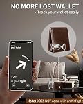 AirTag Portefeuille Hommes RFID Blocage véritable cuir bifold hommes portefeuille pour AirTag Portefeuille pour hommes 1ID Fenêtre 12 Boîte cadeau pour supports de cartes (Northétique non comprise)