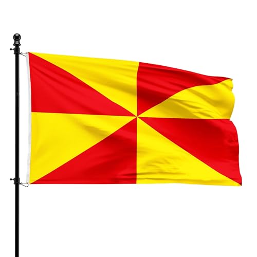Bandera de Elzele de 90 x 150 cm fabricada en poliéster resistente para mástil exterior 2