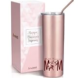 Onebttl Bull Terrier Gifts for Women, Bull Terrier Mom Gifts, 20 oz Rose Gold Insulated Tumbler