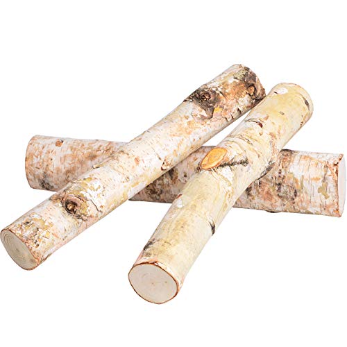 Kingcraft 6 Pack Large Birch Logs For Fireplace Unfinished Wood Crafts Diy Home Decorative Burning(Logs:2.4"-3.1" Dia. X 16" Long) #TOP2