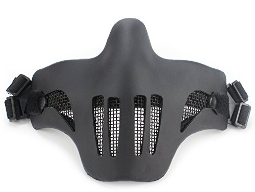 WoSporT Half Face Mesh Mask Lower Face Protection V1 Black Scouts Mask CS Paintball Airsoft Accessories
