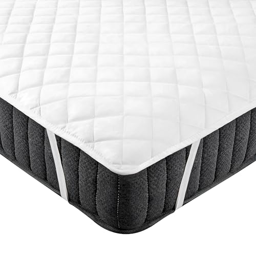 Proteggi Materasso Copri Materasso Trapuntato Matrimoniale 140 X 200 Cm Cotone Japara Bianco - 4