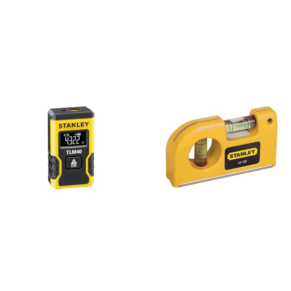 Mesure Laser Pocket 12m STANLEY avec Niveau Magnétique pour alignement précis