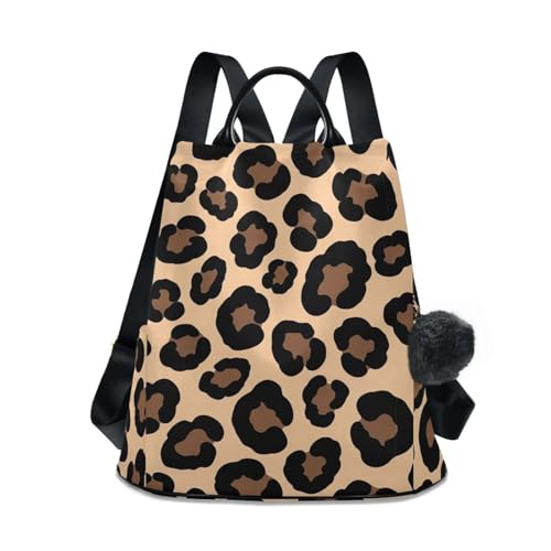 Sac à dos femme imprimé léopard à fermeture arrière et poches multiples