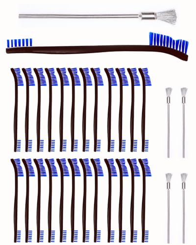 30 Pack Gun Cleaning Brushes Set Included:25 Nylon7-Inch Double-Ended Cleaning Brushes with Plastic Handle-5 Wire Brushes