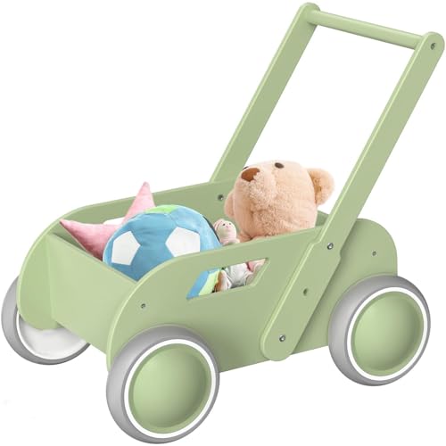 HOMEKOL Wooden Baby Push Walker, Green