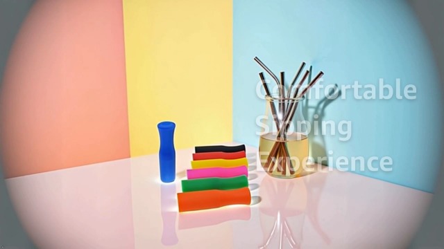 20 puntas coloridas de silicona para pitillos reutilizables miniatura 7