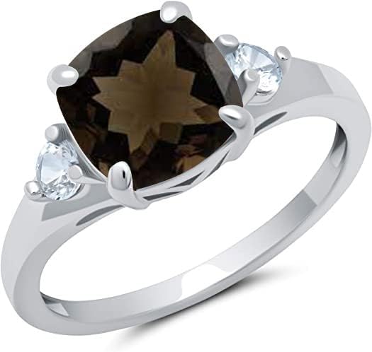 Unique Smoky Quartz Ring Solid 925 Sterling Silver Ring For Women Best Birthday Gift For Women Modern Designer Ring Solitaire Promise Ring Natural Smoky Gemstone Ring