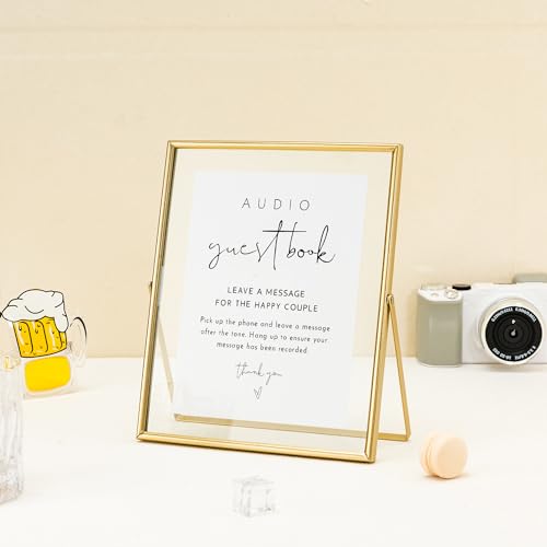 Image of Calculs Audio Guest Book Sign, Gold 8x10 Floating Picture Frame