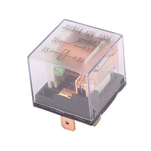 Aexit JD1914 12V Furnace Parts & Accessories 100A 5 Pin SPDT Power Relay w LED Light Relays Colorless Shell