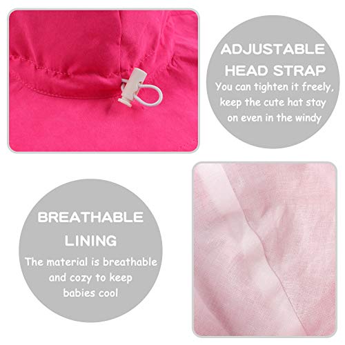 Baby Sun Hat Girls Floppy Bucket Hat Summer Toddler Outdoor Cap For Swim Beach (Rose, 52Cm/20.5"(2-4T)) #TOP4