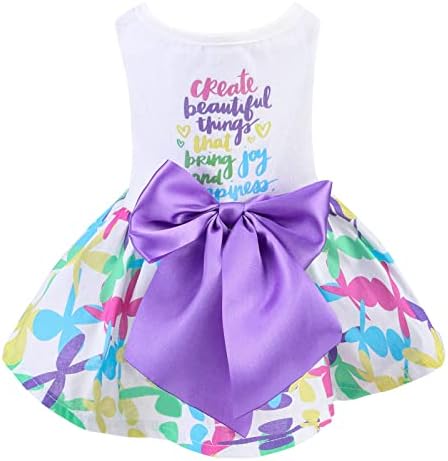 K9meme Dog Dresses for Small Medium Dogs Girls 100% Cotton, Birthday Holiday Soft Puppy Dress Dog Clothes Female, Cute Summer Spring Easter Outfits, Dog Costume Apparel Pink Red