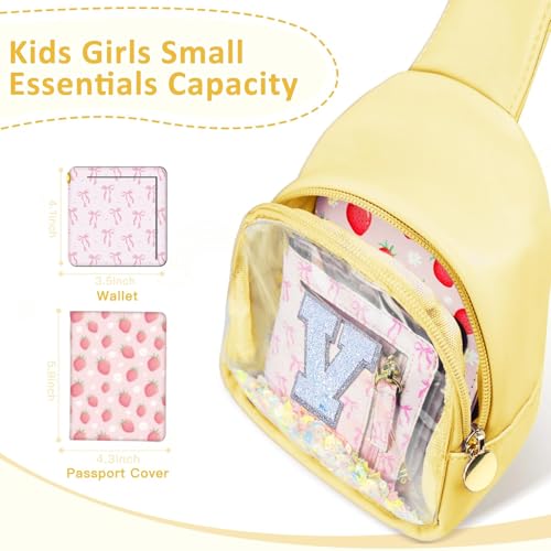 Image of COSHAYSOO Personalized Christmas Birthday Gifts Burr Basket Stuffers for Girls Yellow Purse Sling Bag Crossbody Girl Cute Funny Cool Mini Travel Fashion Accessories Monogrammed Initial Letter V