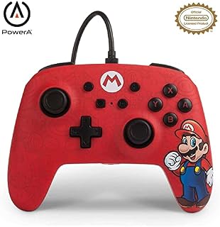 PowerA Enhanced Wired Controller for Nintendo Switch - Mario, Nintendo Switch Lite, Gamepad, game controller, officially licensed