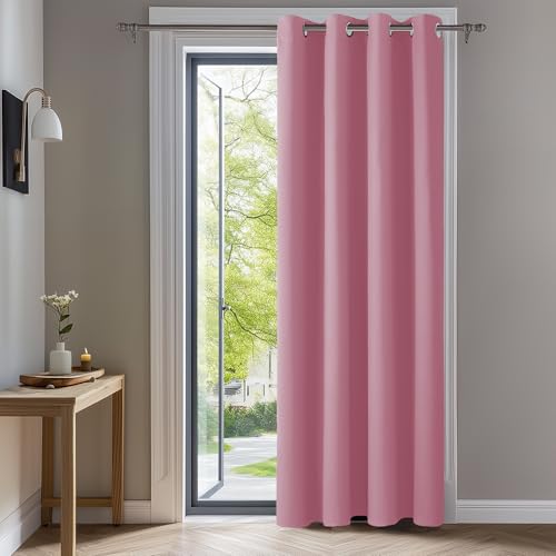 Image of Deconovo Blackout Curtain, 52x95 Inch, Pink