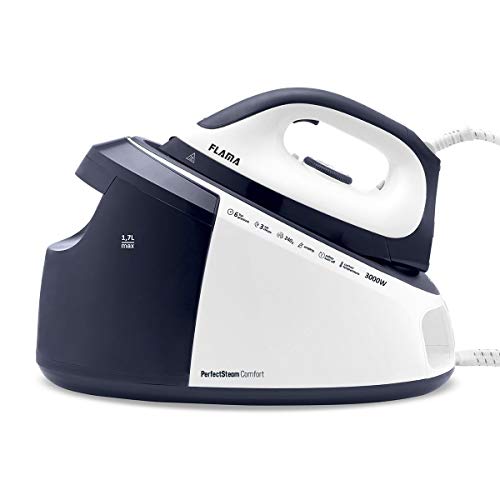 FLAMA 5540FL Centro de Planchado 3000W, Presión 6 Bar de Vapor, Vapor Continuo 120 g/min, Base de Cerámica, Chorro de Vapor hasta 240g, Capacidad del Depósito 1.7L