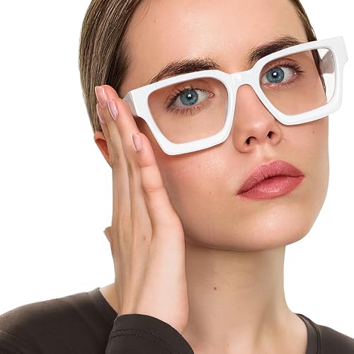 Image of livho Oversized Eyewear Frame for Woman and Men - Rectangle Fashion Glasses for Computer, Chic Preppy Frame