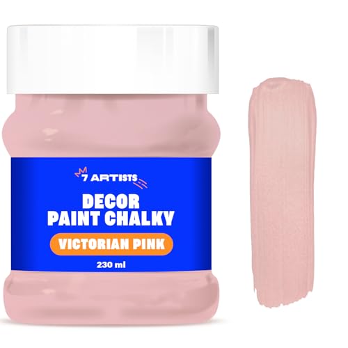 7 Artistes Peinture à la craie rose victorienne 230 ml pour meubles en bois et travaux manuels