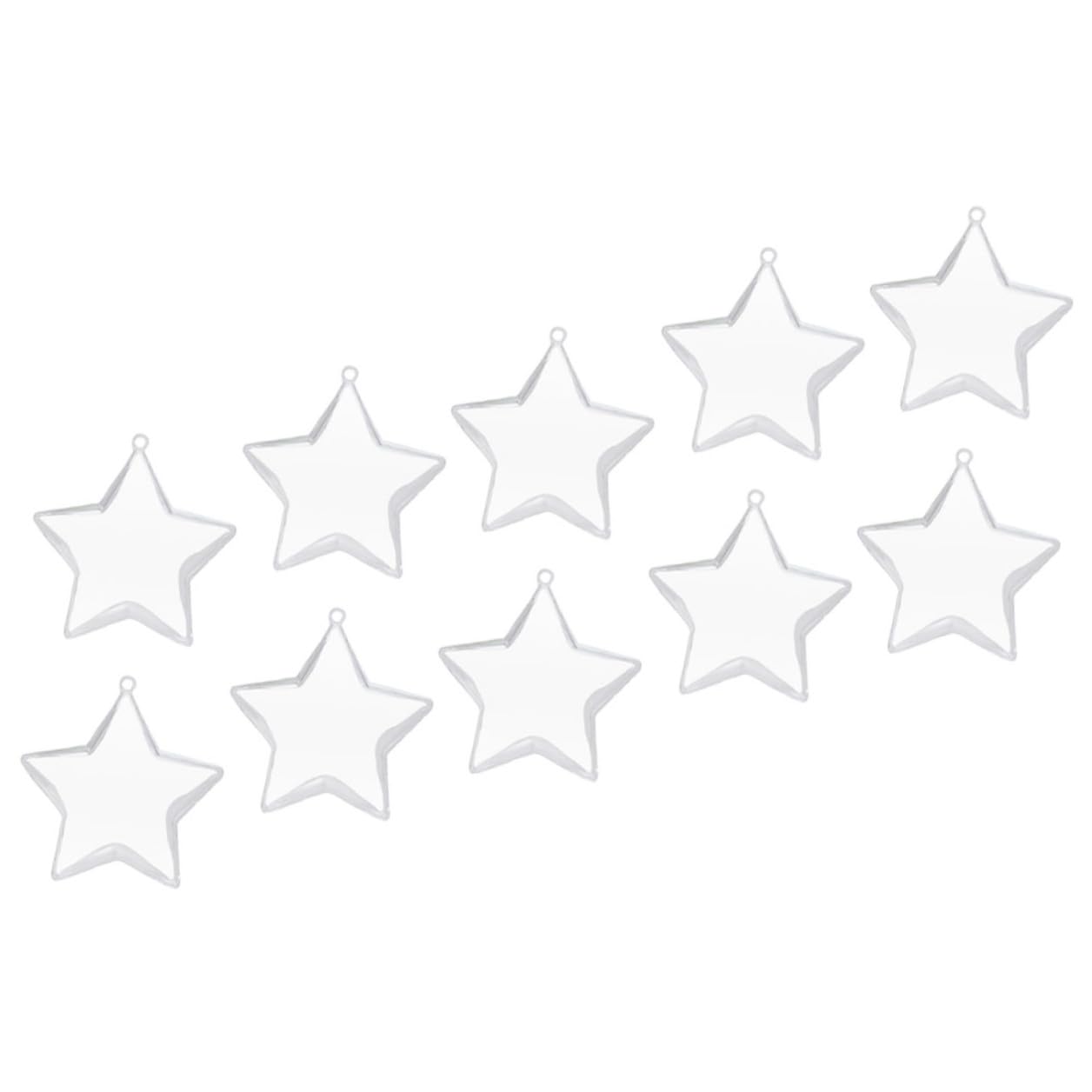 Bolas de adorno transparentes en forma de estrella para decorar el árbol de Navidad en familia