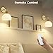 HURYEE Battery Operated Wall Sconce, Gold Rechargeable Wall Lights with Remote, RGB Colors and Dimmable, Vintage Glass Sconces for Bedroom, Living Room 1PC