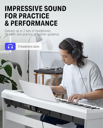 Donner DEP-20 White Digital Piano + White Piano Bench - image 5