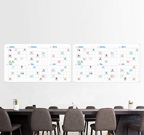 image for Lushleaf Designs Large Dry Erase Wall Calendar - 25x44 Jumbo 6 Month O