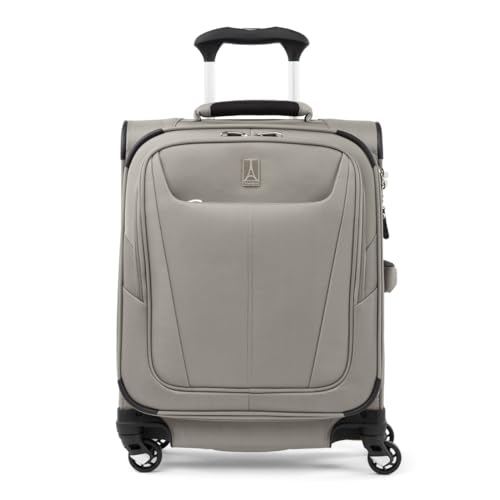 Image of Travelpro Maxlite 5 Softside Expandable Carry on Luggage with 4 Spinner Wheels, Lightweight Suitcase, Men and Women, International, Champagne, Carry on 19-Inch
