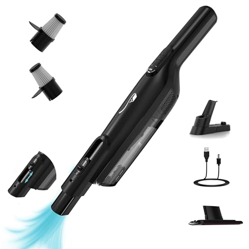 Image of Cordless Handheld Vacuum, Lightweight Portable Handheld Vacuum Cleaner with Charging Dock, LED Light,Hand Vacuum Cordless Rechargeable with One-Touch Empty, Powerful Suction for Home,Car,Raven