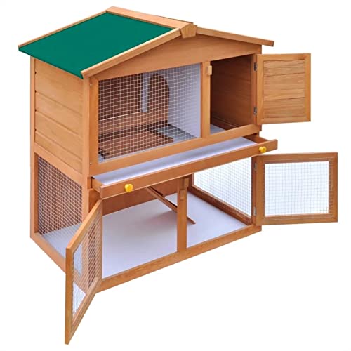 Hühnerstall Belüftete Rampenschlösser Massivholz Kaninchenstall für Hühner Enten und kleine Haustiere 93x60x97cm (Color… – Bild 4