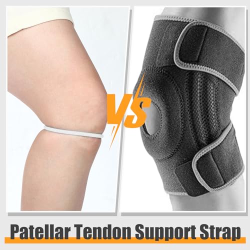 Image of Foilswirl Silicone Patella Knee Band for Basketball Patella Tendon Support Knee Pain Running Tendon Brace Support Strap(2,White,XL)