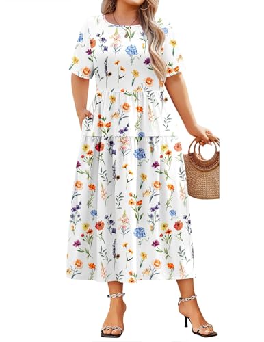 10 Best Plus Size Dresses That Flatter Every Gorgeous Figure 4 IN'VOLAND Plus Size Casual Maxi Dress with Pockets