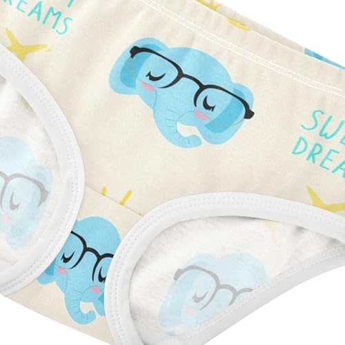 Cute Blue Cartoon Elephant Beige Toddler Girls Underwear 2t Cotton Girl Panties Cute Fun Kids Briefs Undies4