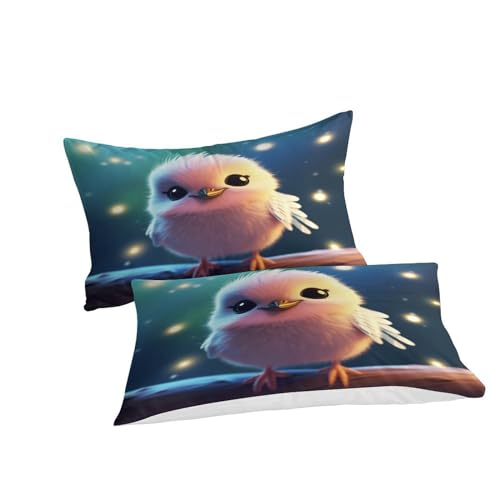Parure de lit oiseau 220x240 anti-plis avec fermeture éclair fluide