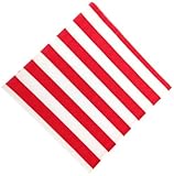 Just Artifacts 20pcs 6.5-Inch Party Paper Napkins (Striped Red)