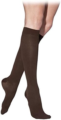 SIGVARIS Women’s Essential Cotton 230 Closed Toe Calf-High Socks 20-30mmHg