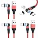 Produktbild 3 x 2M Schnellladendes 3A Magnetisches Ladekabel, Magnet Kabel 360°& 180°Drehung, Magnet USB Kabel Datenkabel Schnellladung Datenübertragung für Smartphone/Typ C/Micro USB/Lightning rot