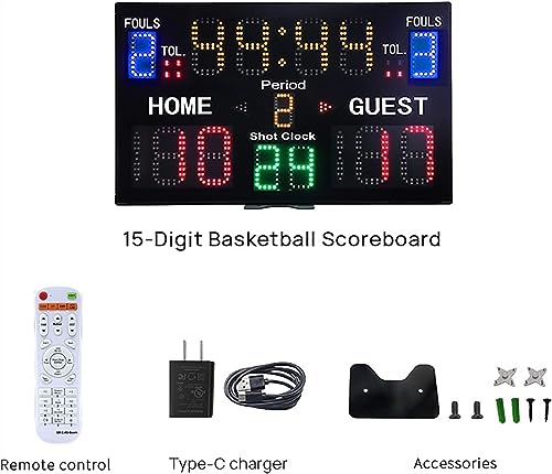 Marcador electrónico digital de baloncesto 15 dígitos LED miniatura 5
