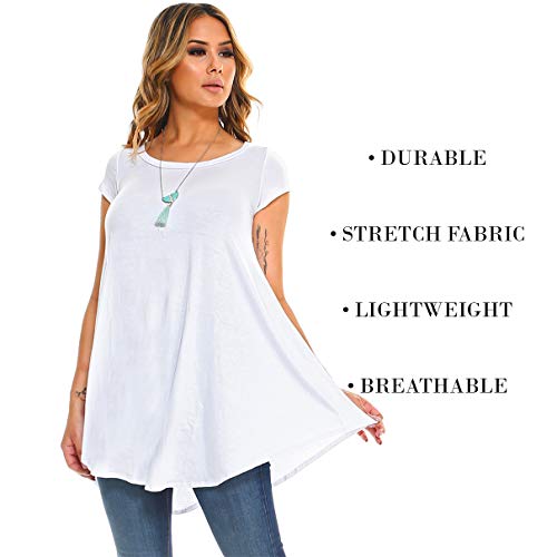 Isaac Liev Women's Tunic Top – 3 Pack Casual Short Sleeve Scoop Neck Soft Flowy Swing Summer Blouse T Shirts Made In Usa Pack3 2Xl #TOP3