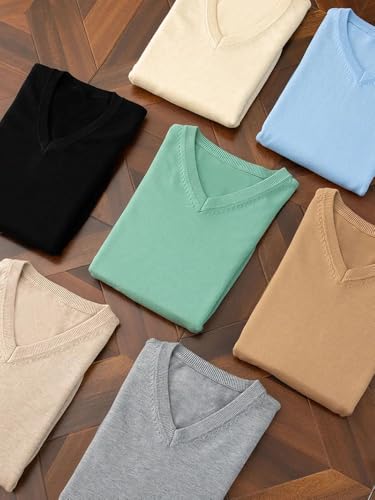 Men's Slim Fit V-Neck Sweater,Casual Long Sleeve Knit Sweater,Soft Casual Knitted Pullover Jumper2