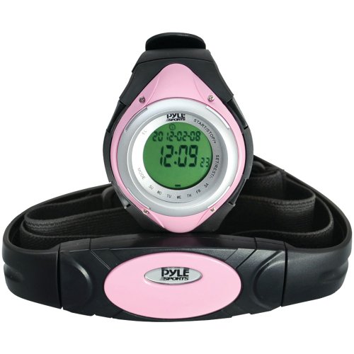 PYLE PHRM38PN Heart Rate Monitor Watch with Minimum, Average & Maximum Heart Rate (Pink)