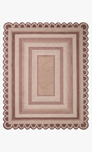Image of Modern Irregular Shape Pattern Wool Carpet with Loop Texture Yarn Anti Shedding Carpet Size 9x12 Feet B2 Brown Multi Color