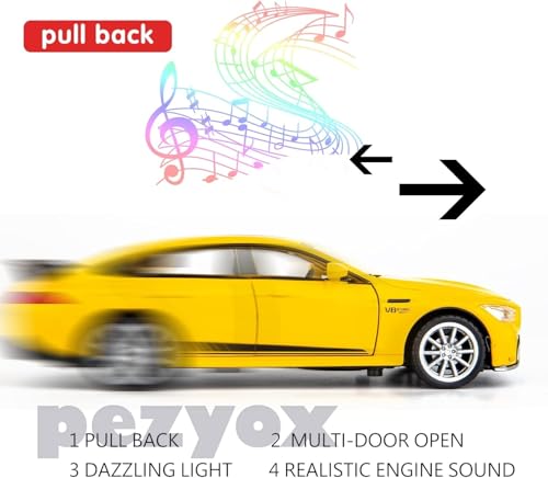 Image of Model Car 1 /32 Benz AMG GT63 Alloy Diecast Collectible Pull Back Toy Car with Light and Sound Toy Vehicle for Adult Boys Birthday Gift (Yellow)