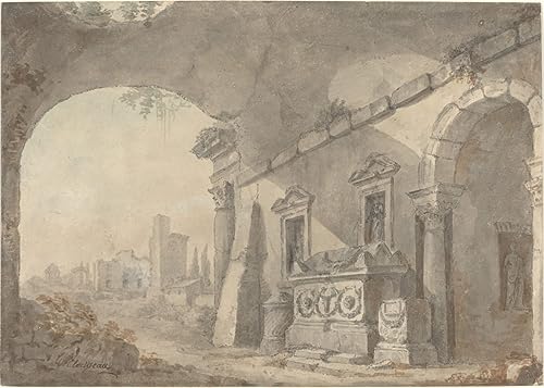Tableau Ruines Romaines avec Sépulcre Décoration Murale Chambre 60x90