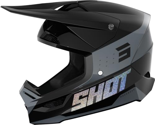SHOT RACE GEAR Casque Motocross Furious League Holographic – Casque Moto Tout-Terrain Homologué ECE 22.06 – Ultra Léger 1300 g – Ventilation Optimisée...