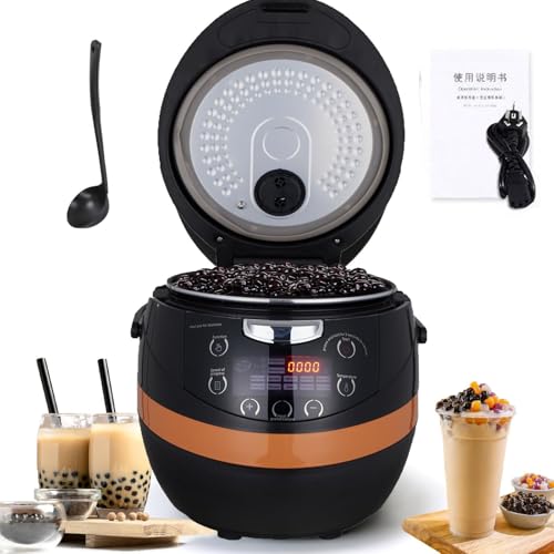 HUNTFF Boba Maker Machine - Olla comercial Boba de 6L/8L, calentador automático de perlas para tapioca, té de burbujas, té con leche, apto para restaurantes, tiendas de postres, bares de salón, 8L