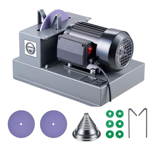 VEVOR Lawn Mower Blade Sharpener, 2/3HP Lawnmower Blade Grinder with 7' Ceramic Grinding Wheel and Balancer, 30° or 40° Blade Sharpening Machine for High Lift, Low Lift, Gator & Flat Blades