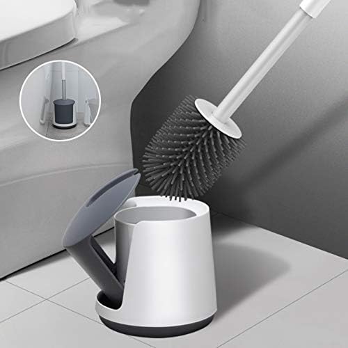 家庭用シリコントイレブラシホルダー付きホテルバスルームトイレ掃除ソフトブラシボウルセットクリーナーツールホワイト